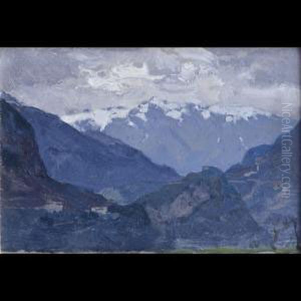 Veduta Montana Del Trentino Oil Painting by Erich Kips