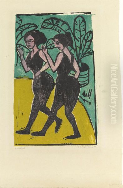 Englische Steptanzerinnen Oil Painting by Ernst Ludwig Kirchner