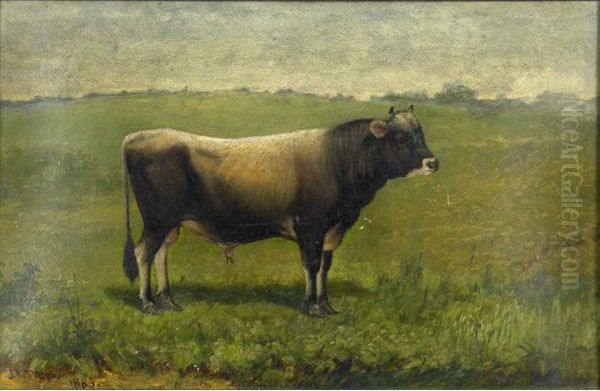 Landscape With Bull Oil Painting by Jonathan Kirkbridge Trego