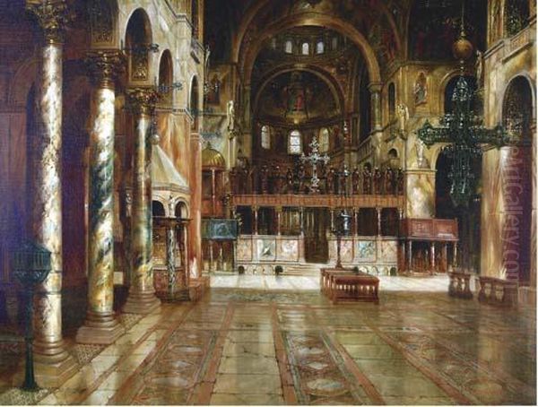 Interior, St. Mark's, Venice Oil Painting by Frank Lebrun Kirkpatrick