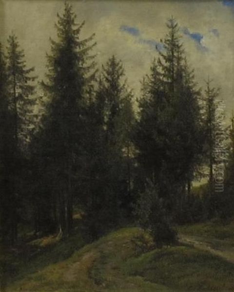 Path Through The Pines Oil Painting by Alois Kirnig