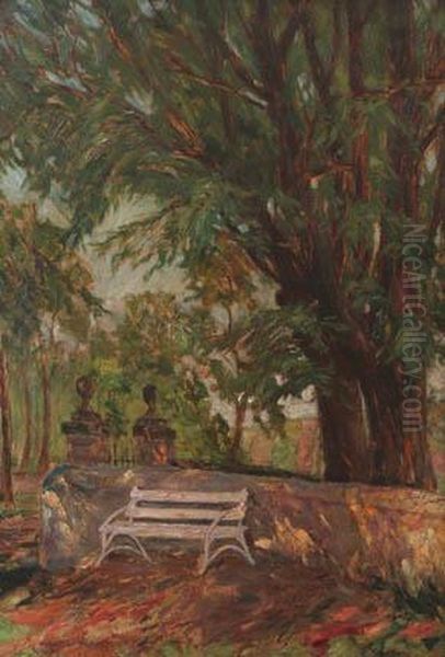 Bench Oil Painting by Marie Luise Kirschner