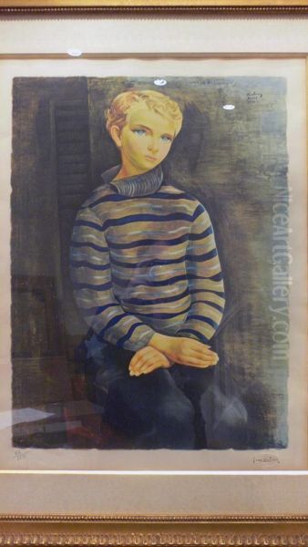 Garcon Assis Oil Painting by Jean Kisling