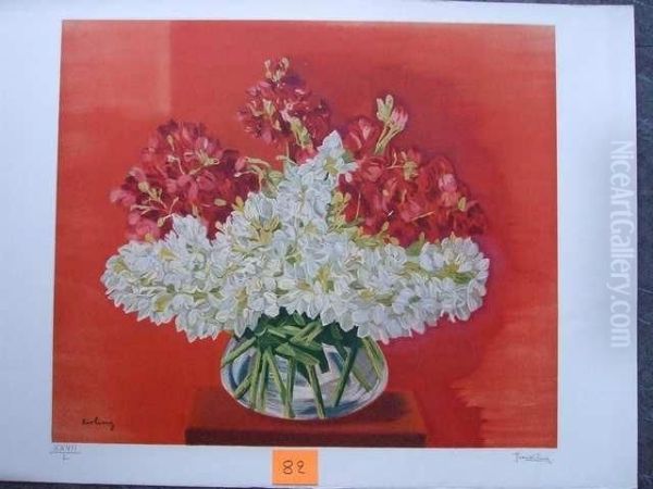 Kisling Jean Bouquet De Fleurs L Oil Painting by Jean Kisling