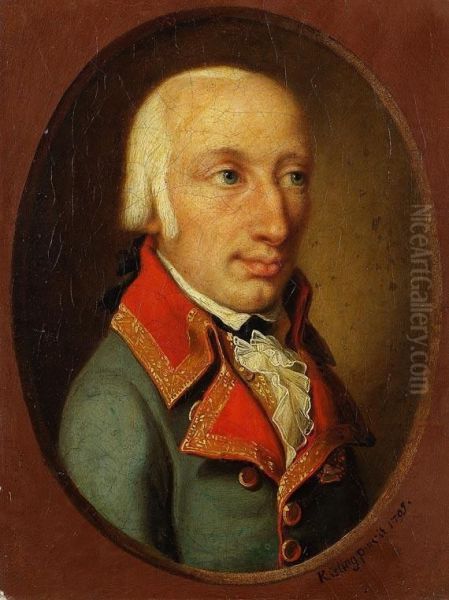 Zugeschrieben - Markgraf Karl Friedrich Von Baden Oil Painting by Johann Ludwig Kisling