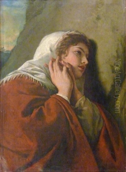 Maria Magdalena, 1868 Oil Painting by Johann Ludwig Kisling