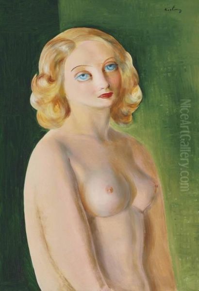 Buste Nu Oil Painting by Moise Kisling