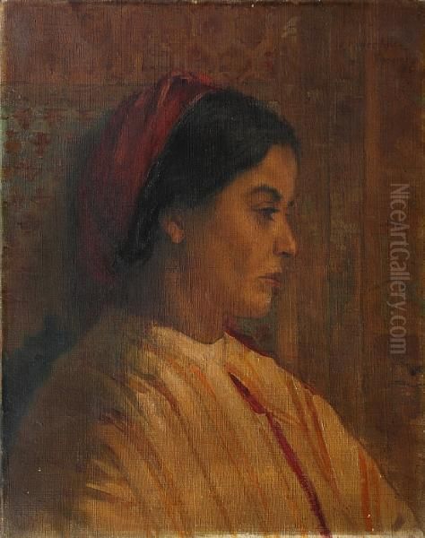 A Tangiers Woman - A Sketch Oil Painting by Joseph Milner Kite