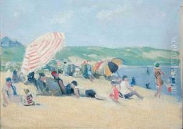 Nantucket Beach Oil Painting by Frederick Kitson Cowley