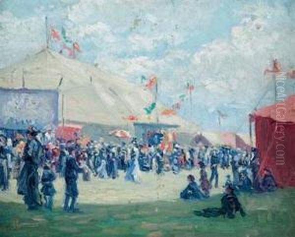 At The Circus Oil Painting by Frederick Kitson Cowley