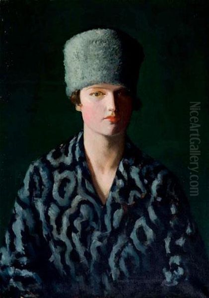 Portrait Of Betty Albright Oil Painting by Frederick Kitson Cowley