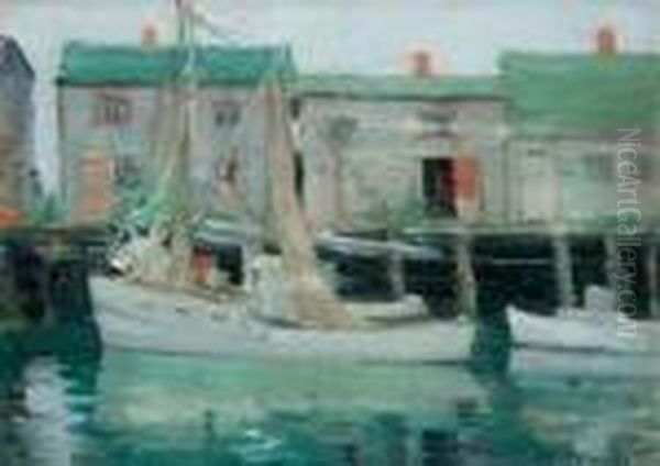 Nantucket Sail Lofts Oil Painting by Frederick Kitson Cowley