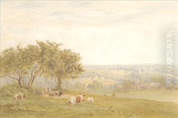 Cattle Resting In The Fields Oil Painting by Roberto Angelo Kittermaster Marshall