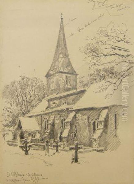 St Stephens St Albans Oil Painting by Frederick George Kitton