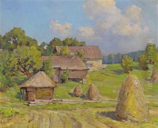 Sommerlandschaft In Der Ukraine Oil Painting by Marcin Kitz