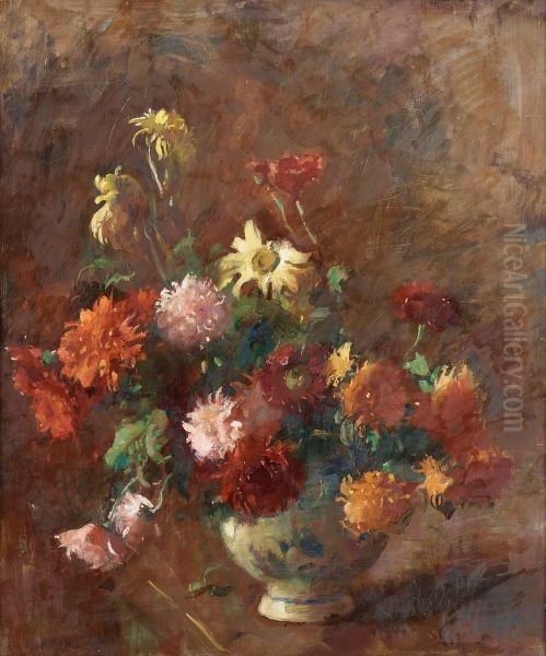 Still Life With Flowers Oil Painting by Esther Kjerner