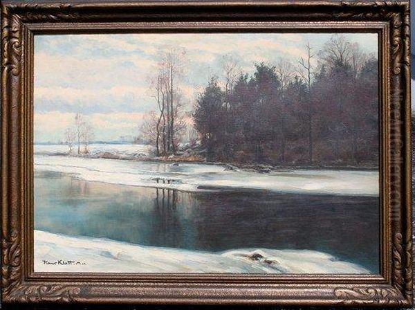 ''winter En Der Ost?'' Oil Painting by Hans Klatt