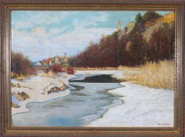 Winter Bei Landsberg Am Lech Oil Painting by Hans Klatt