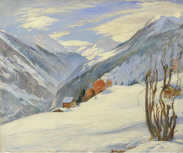 Alpi Innevate Oil Painting by Kasper Klaus