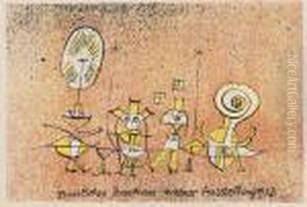 Die Heitere Seite (postkarte) Oil Painting by Paul Klee