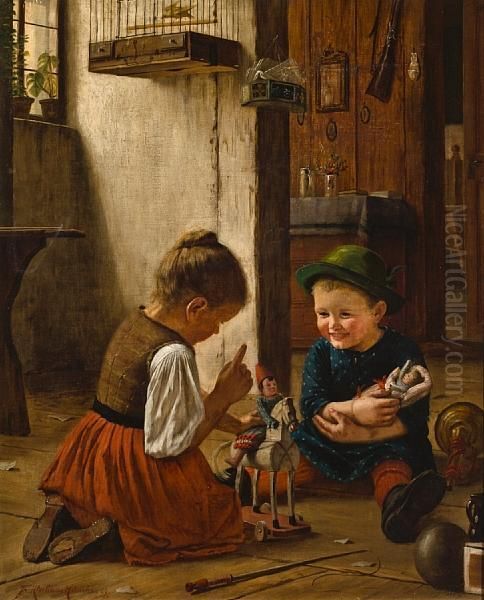 The Christmas Toys Oil Painting by Theodor Kleehaas