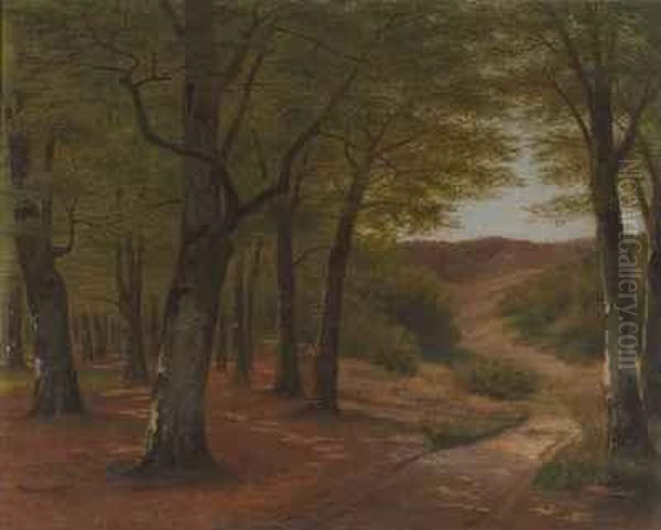 Spatsommerwald Oil Painting by Friedrich Emil Klein