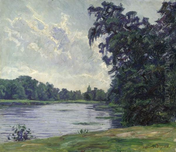 Parklandschaft Charlottenburg Oil Painting by Julian Klein Von Diepold