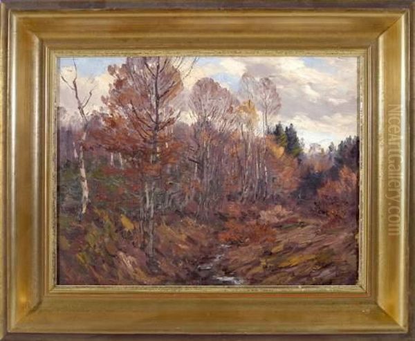 Herbstwald Oil Painting by Maximilian Klein Von Diepold