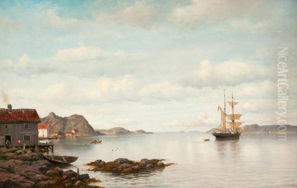 At Anchor Oil Painting by Oskar Conrad Kleineh