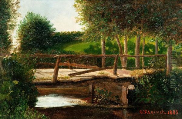 The Old Bridge Oil Painting by Oskar Conrad Kleineh