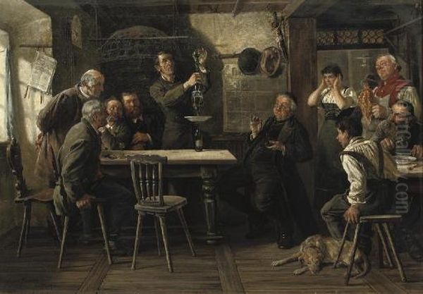 The Party Trick Oil Painting by Josef Edgar Kleinert