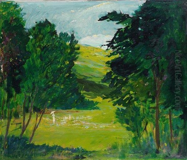 Sommerlicher Wiesengrund Oil Painting by Erich Kleinhempel