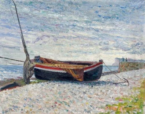 Fischerboot Am Strand Oil Painting by Bernhard Klene