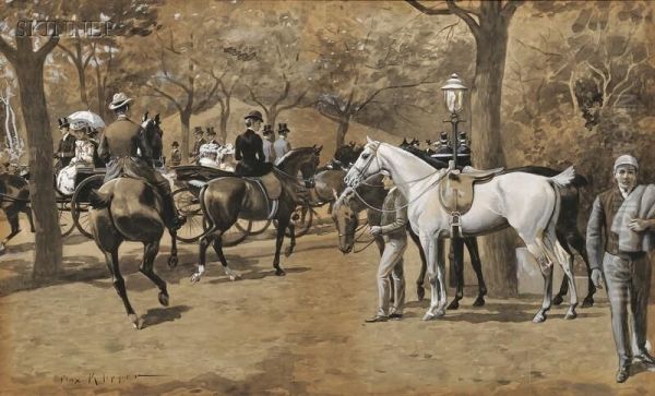 Day At The Races Oil Painting by Max Francis Klepper