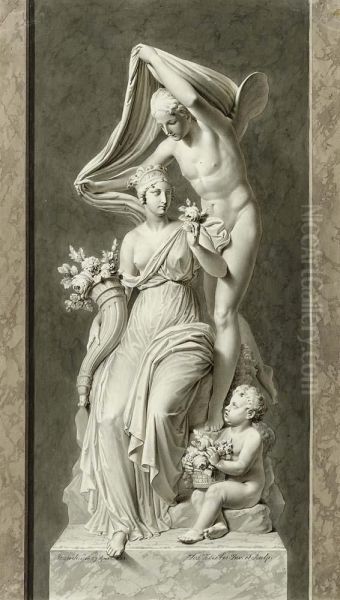 Flora Und Zephir. Oil Painting by Josef Klieber