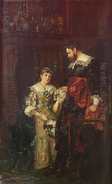 The Proposition Oil Painting by Eugen Johann Georg Klimsch