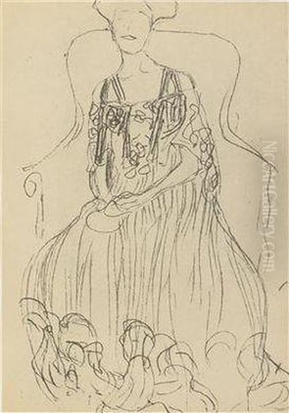 15 Facsimile Sketches From 1880 To 1904 Oil Painting by Gustav Klimt