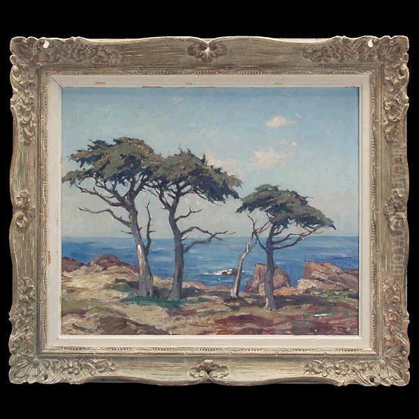 Carmel Coastline Oil Painting by Louis K. Klingelhofer