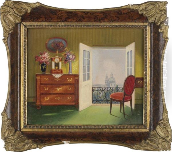 Interieur Oil Painting by Hermann Klingsbogel