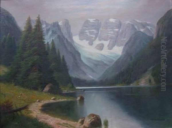 Monte Cristallo Mit ... Dolomiten Oil Painting by Hermann Klingsbogel