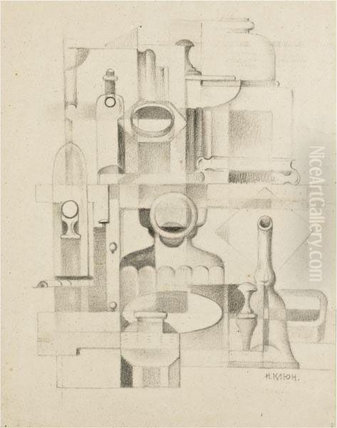 Constructivist Composition Oil Painting by Ivan Klioune