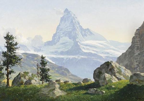 Matterhorn Im Sonnenschein. Oil Painting by Rudolf Emil Kloden