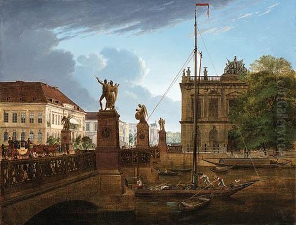 View Of Schlossbrcke And Zeughaus Oil Painting by Friedrich Wilhelm Klose