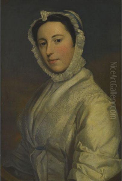 Portrait Of A Lady, Probably Etheldreda Viscountess Townshend(c.1708-1788) Oil Painting by George Knapton