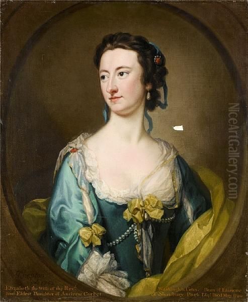 Portrait Of Elizabeth Washington Cotes Oil Painting by George Knapton