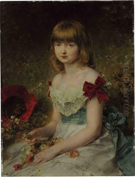 Springtime Oil Painting by Ludwig Knaus