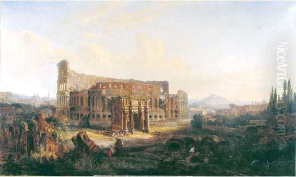 Vue De Rome Oil Painting by Franz Knebel