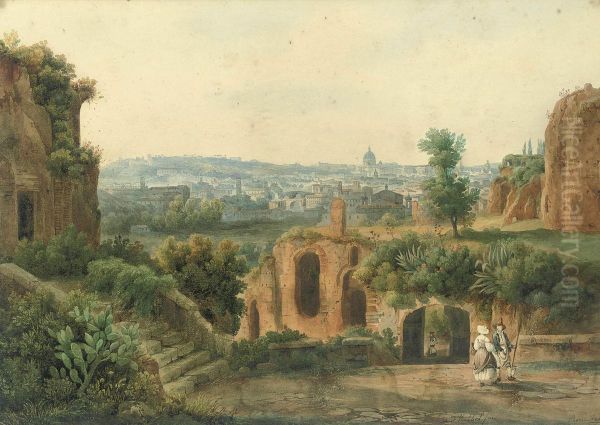 View Of Rome Oil Painting by Franz Knebel