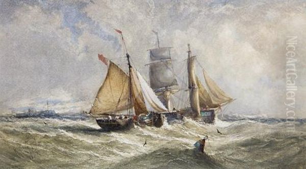 Off To The Fishing Grounds Oil Painting by William Calcott Knell