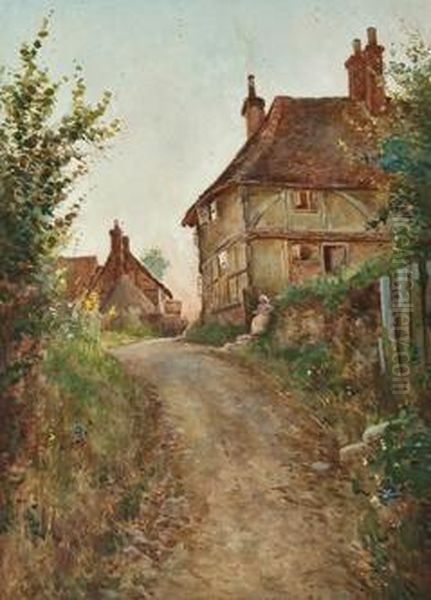 Country Cottages Oil Painting by Clara Knight